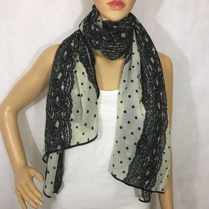 3/$20 Lace and Polka Dot Lightweight Scarf